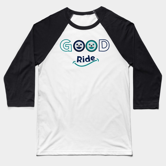 Phrase Good cycling route. Motivational phrase for cycling lovers. Baseball T-Shirt by Rebeldía Pura